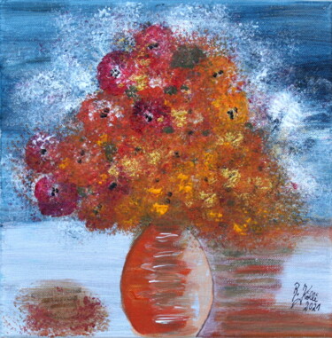 Malerei mit dem Titel "Herbststrauß" von Brigitte Kölli, Original-Kunstwerk, Acryl
