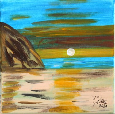 Malarstwo zatytułowany „Full moon” autorstwa Brigitte Kölli, Oryginalna praca, Akryl