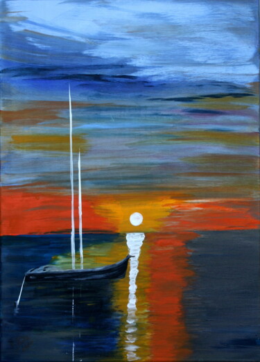 Картина под названием "Zeit zum träumen" - Brigitte Kölli, Подлинное произведение искусства, Акрил