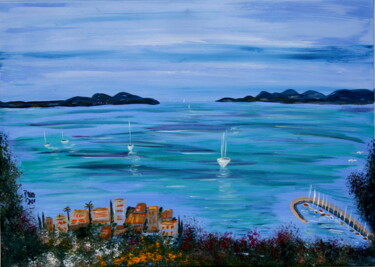 Painting titled "Bucht von Le Lavand…" by Brigitte Kölli, Original Artwork, Acrylic