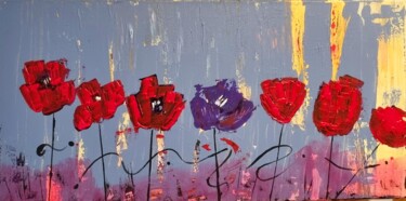 Malerei mit dem Titel "Les fleurs 2" von Brigitte Kölli, Original-Kunstwerk, Acryl