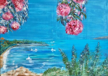 Malerei mit dem Titel "Le Lavandou Bucht" von Brigitte Kölli, Original-Kunstwerk, Acryl