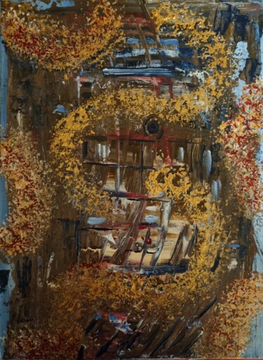 Painting titled "Navire coulé" by Brigitte Kölli, Original Artwork, Acrylic