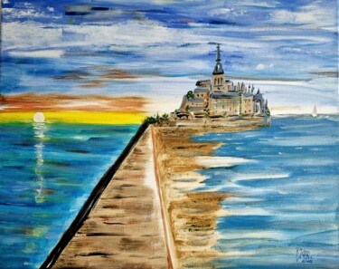 Картина под названием "Le Mont-Saint-Michel" - Brigitte Kölli, Подлинное произведение искусства, Акрил