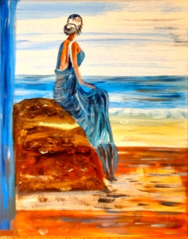 Painting titled "La mer et moi" by Brigitte Kölli, Original Artwork, Acrylic