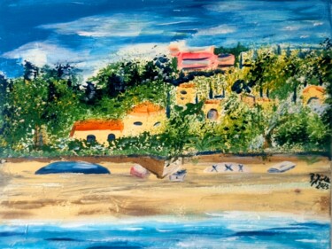 Картина под названием "Ma plage préférée" - Brigitte Kölli, Подлинное произведение искусства, Акрил