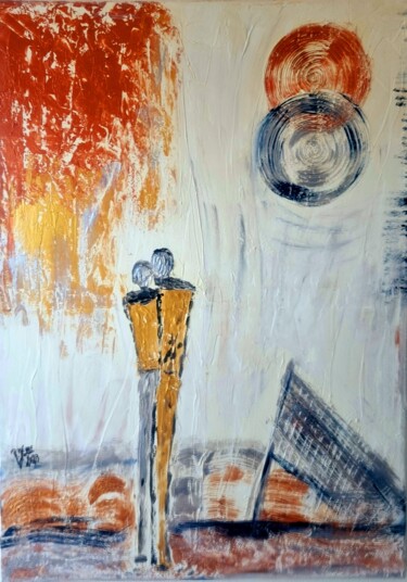 Картина под названием "Toi et moi" - Brigitte Kölli, Подлинное произведение искусства, Акрил