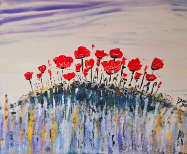 Painting titled "Poppies" by Brigitte Kölli, Original Artwork, Acrylic