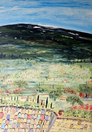Ζωγραφική με τίτλο "Mont Ventoux" από Brigitte Kölli, Αυθεντικά έργα τέχνης, Ακρυλικό