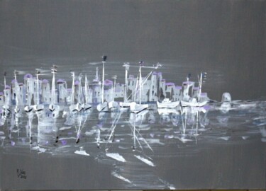 Peinture intitulée "St.Tropez by night" par Brigitte Kölli, Œuvre d'art originale, Acrylique