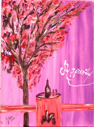 Painting titled "l`apéritif" by Brigitte Kölli, Original Artwork, Acrylic