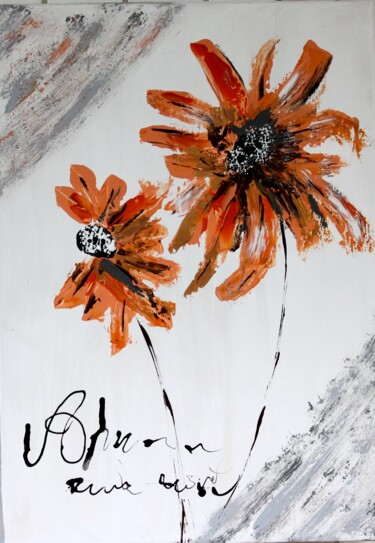 Malerei mit dem Titel "flowers for you" von Brigitte Kölli, Original-Kunstwerk, Acryl