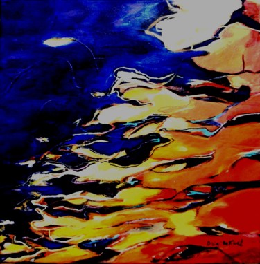 Peinture intitulée "REFLETS sur l'eau 2…" par Brigitte Krief, Œuvre d'art originale, Acrylique Monté sur Châssis en bois