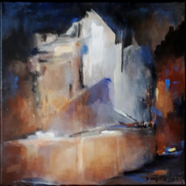 Painting titled "Quand la nuit tombe…" by Brigitte Krief, Original Artwork, Oil