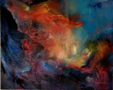 Pintura titulada "AU DELA DU SEUIL 2" por Brigitte Krief, Obra de arte original, Oleo Montado en Bastidor de camilla de made…