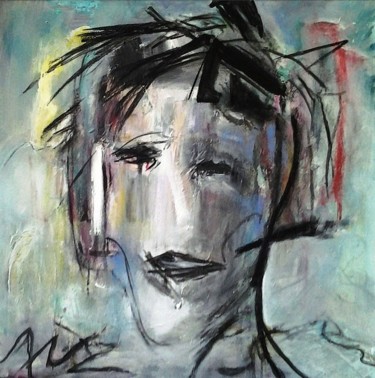 Картина под названием "COUPE AU CARRÉ" - Brigitte Krief, Подлинное произведение искусства, Акрил Установлен на Деревянная ра…