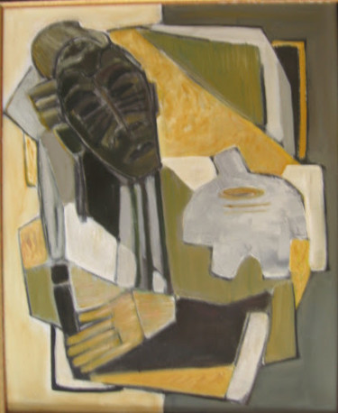 Peinture intitulée "AFRICAIN" par Brigitte Krief, Œuvre d'art originale, Huile