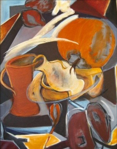 Painting titled "NATURE MORTE: "CITR…" by Brigitte Krief, Original Artwork, Oil