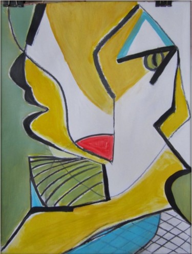 Pintura intitulada "FEMME CHAT-OISEAU" por Brigitte Krief, Obras de arte originais, Acrílico