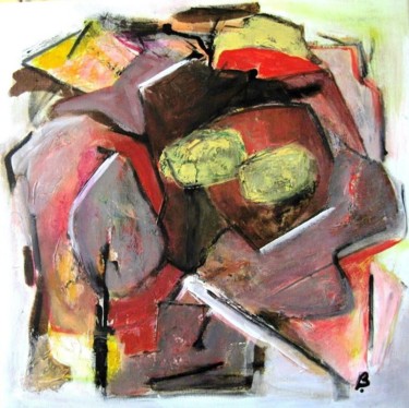 Peinture intitulée "ABSTRAIT aux formes…" par Brigitte Krief, Œuvre d'art originale, Acrylique