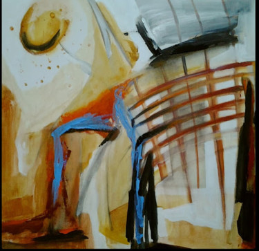 Pittura intitolato "ABSTRAIT au SOLEIL" da Brigitte Krief, Opera d'arte originale, Acrilico Montato su Telaio per barella in…