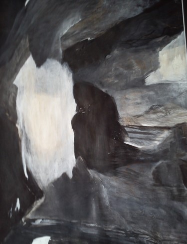 Peinture intitulée "ROCHES 1" par Brigitte Krief, Œuvre d'art originale, Acrylique