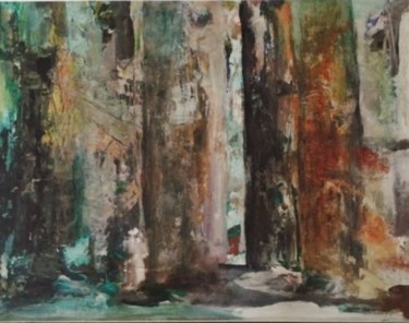 Painting titled "SOUS BOIS" by Brigitte Krief, Original Artwork, Acrylic