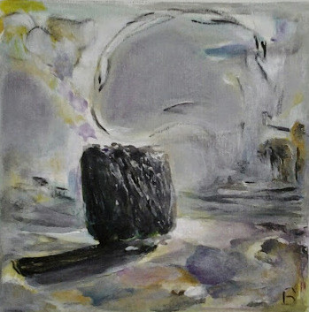 Painting titled "BOSQUET GRIS" by Brigitte Krief, Original Artwork, Acrylic