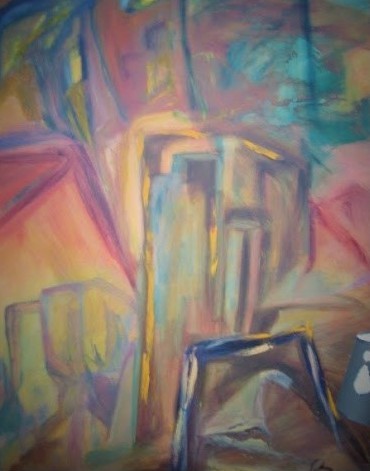 Peinture intitulée "VILLE IMAGINAIRE" par Brigitte Krief, Œuvre d'art originale, Huile Monté sur Châssis en bois