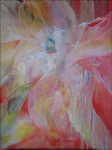 Painting titled "ORCHIDÉE ROSE" by Brigitte Krief, Original Artwork, Oil