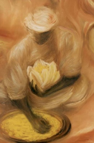 Painting titled "LE MARCHAND" by Brigitte Krief, Original Artwork, Oil