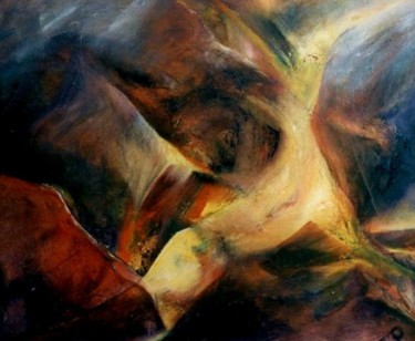 Painting titled "LE SENS DU PARCOURS" by Brigitte Krief, Original Artwork, Oil