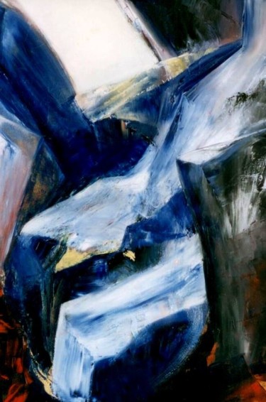 Pittura intitolato "BLEU" da Brigitte Krief, Opera d'arte originale, Olio