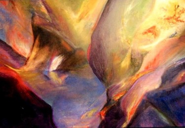 Pittura intitolato "PAYSAGE AERIEN" da Brigitte Krief, Opera d'arte originale, Olio