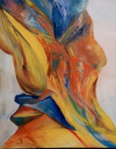 Peinture intitulée "REINE des SABLES" par Brigitte Krief, Œuvre d'art originale, Huile
