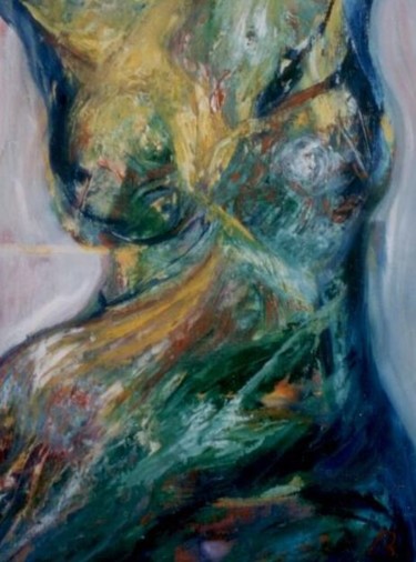 Peinture intitulée "DANSEUSE ORIENTALE…" par Brigitte Krief, Œuvre d'art originale, Huile