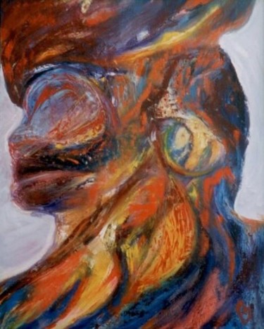 Peinture intitulée "FEMME du CALIFE" par Brigitte Krief, Œuvre d'art originale, Huile