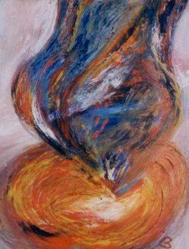 Peinture intitulée "TOUPIE ou "ainsi va…" par Brigitte Krief, Œuvre d'art originale, Huile