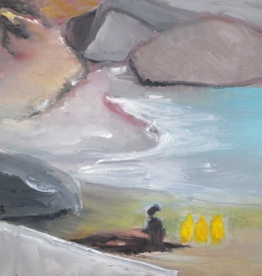 Pintura intitulada "LES 3  CIRÉS  JAUNES" por Brigitte Krief, Obras de arte originais, Acrílico