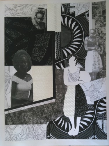 Κολάζ με τίτλο "Africa vs Africa" από Brigitte Mathé (MBL), Αυθεντικά έργα τέχνης, Κολάζ