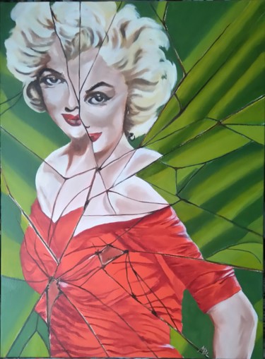 Painting titled "Norma Jane Mortenso…" by Brigitte Mathé (MBL), Original Artwork, Oil Mounted on Wood Stretcher frame