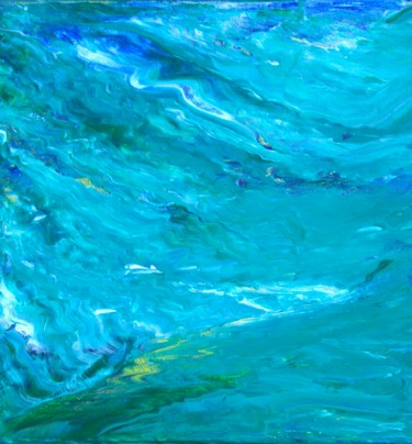 Painting titled "Blue Matala 1 #arti…" by Brigitte Mathé (MBL), Original Artwork, Acrylic