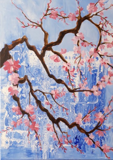 "Printemps Sakura" başlıklı Tablo Brigitte Mathé (MBL) tarafından, Orijinal sanat, Akrilik