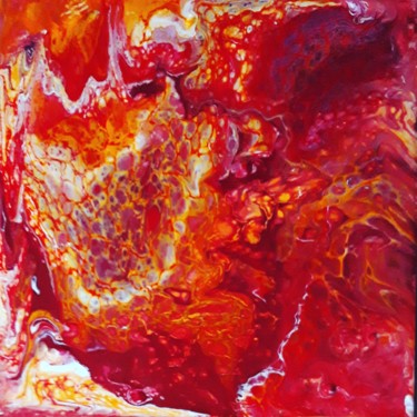 Painting titled "Fusion" by Brigitte Mathé (MBL), Original Artwork, Acrylic Mounted on Cardboard