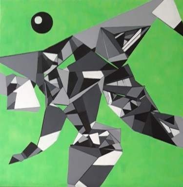 제목이 "Manana2"인 미술작품 Brigitte Mathé (MBL)로, 원작, 아크릴 나무 들것 프레임에 장착됨