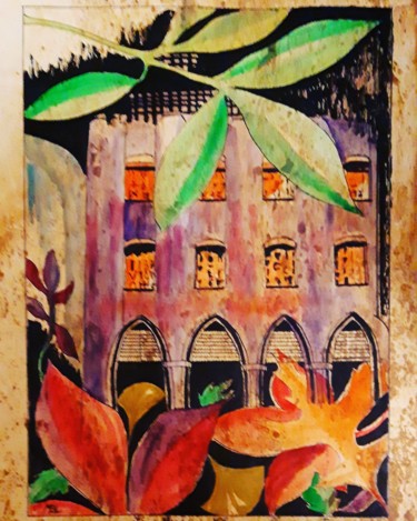 Painting titled "Le Musée de Champol…" by Brigitte Mathé (MBL), Original Artwork, Ink