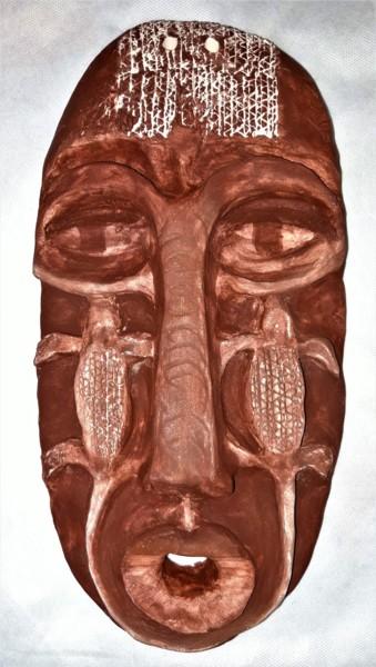 Rzeźba zatytułowany „Masque Africain scu…” autorstwa Brigitte Mathé (MBL), Oryginalna praca, Terakota
