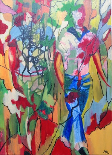 Painting titled "Passeur de nature" by Brigitte Mathé (MBL), Original Artwork, Acrylic Mounted on Wood Stretcher frame