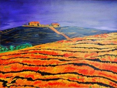 Painting titled "Couleurs de Toscane" by Brigitte Mathé (MBL), Original Artwork, Oil