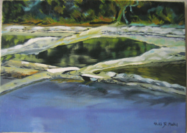 Painting titled "Marais salant" by Brigitte Mathé (MBL), Original Artwork, Oil Mounted on Wood Stretcher frame